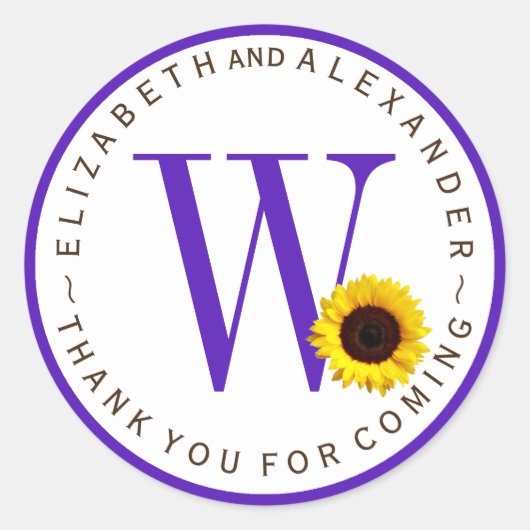 カスタムモノグラムサーキュラーヒマワリ ラウンドシール (正面)