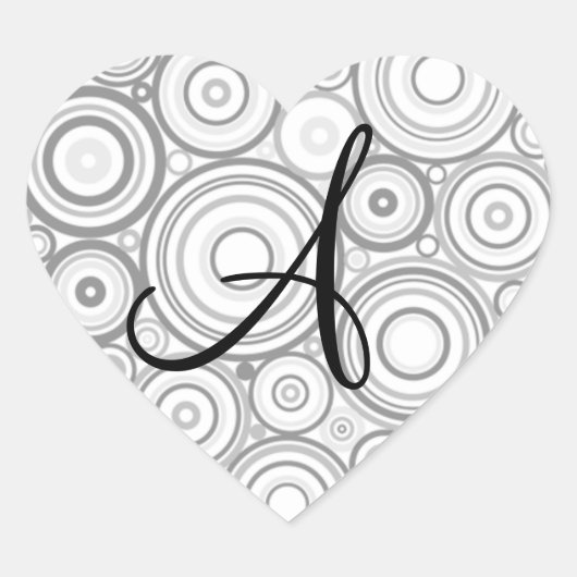 カスタムモノグラムシ結婚ールのモノグラム ハートシール (正面)