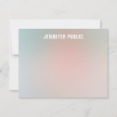 カスタムモノグラムスクリプエレガントトの色テンプレート ノートカード (正面)