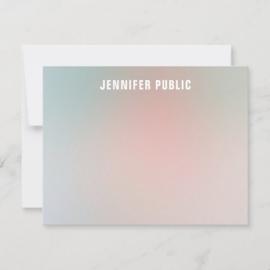 カスタムモノグラムスクリプエレガントトの色テンプレート ノートカード (正面)