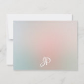 カスタムモノグラムスクリプエレガントトの色テンプレート ノートカード (裏面)