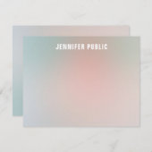 カスタムモノグラムスクリプエレガントトの色テンプレート ノートカード (正面/裏面)