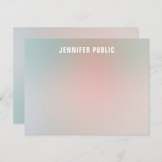 カスタムモノグラムスクリプエレガントトの色テンプレート ノートカード (正面/裏面)