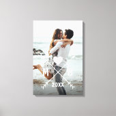 カスタムモノグラムスタイリッシュラブカップルハート矢印 キャンバスプリント (正面)