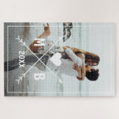 カスタムモノグラムスタイリッシュ愛ハート矢印2024 ジグソーパズル (横)