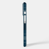 カスタムモノグラムダークブループレイド Case-Mate iPhoneケース (裏面 / 左)