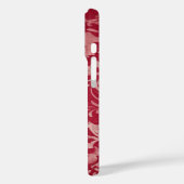 カスタムモノグラムダークレッド装飾フローラ Case-Mate iPhoneケース (裏面 / 左)