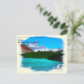 カスタムモノグラムチリヴィンテージ水色枠 ポストカード (スタンド正面)