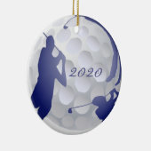 カスタムモノグラムデイトゴルフスポーツホビー セラミックオーナメント (右)