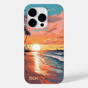カスタムモノグラムトロピカルビーチサンセット Case-Mate iPhone 14 PROケース