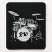 カスタムモノグラムドラマードラムキットミュージシャン音楽 マウスパッド (正面)
