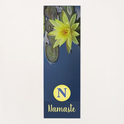 カスタムモノグラムナマステ禅黄蓮フローラ ヨガマット (正面)