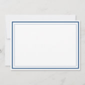 カスタムモノグラムネイビーブルー縁ど文具品 ノートカード (裏面)