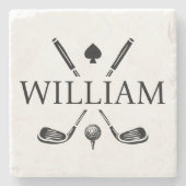 カスタムモノグラムネームゴルフクラブエースクラシック ストーンコースター (正面)