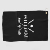 カスタムモノグラムネームゴルフクラブエースゴルフボール ゴルフタオル (横)