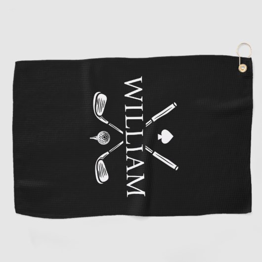 カスタムモノグラムネームゴルフクラブエースゴルフボール ゴルフタオル (横)