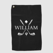 カスタムモノグラムネームゴルフクラブエースゴルフボール ゴルフタオル (正面)