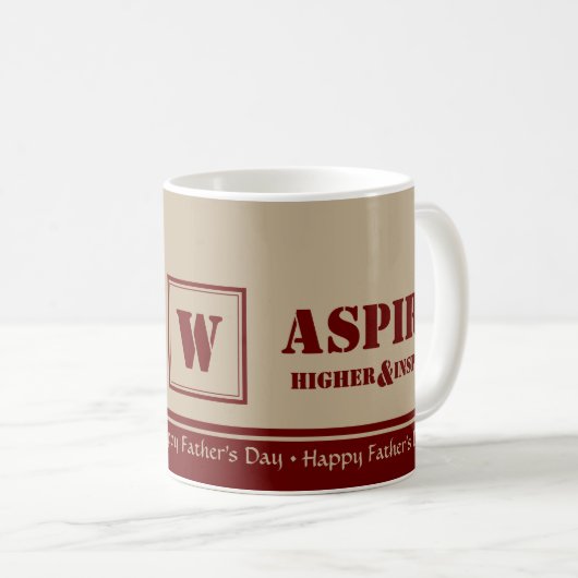 カスタムモノグラムハッピーファーザーズデイインスパイアアスピア コーヒーマグカップ (正面右)