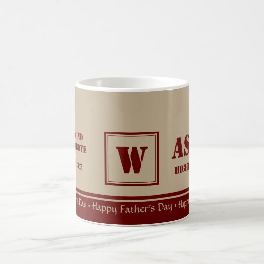 カスタムモノグラムハッピーファーザーズデイインスパイアアスピア コーヒーマグカップ (中央)