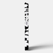 カスタムモノグラムパーソナライズされたオレンジブラックダマスク Case-Mate iPhoneケース (裏面 / 左)