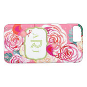 カスタムモノグラムヒップスターバードペイズリーフローラプリント Case-Mate iPhoneケース (裏面(横))