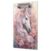 カスタムモノグラムビューティフルユニコーン クリップボード (左)