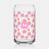 カスタムモノグラムピンクイチゴ模様 ガラス缶 (裏面)