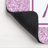 カスタムモノグラムピンクスパークルマウスパッド マウスパッド (コーナー)