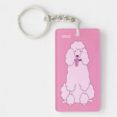 カスタムモノグラムピンクプードル キーホルダー (正面)