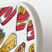 カスタムモノグラムファストフードパターン ピックルボールラケット (左詳細)