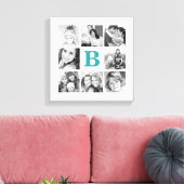 カスタムモノグラムファミリーフォトコラージュキャンバス キャンバスプリント (インサイチュ (リビング))