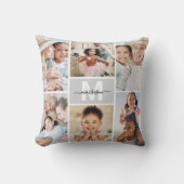 カスタムモノグラムファミリーフォトコラージュ クッション (正面)
