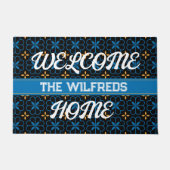 カスタムモノグラムファミリー名地中海のドアマット ドアマット (正面)