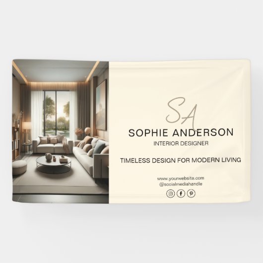 カスタムモノグラムフォトクリームプロフェッショナル事業 横断幕 (横)