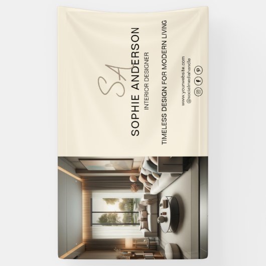 カスタムモノグラムフォトクリームプロフェッショナル事業 横断幕 (縦)