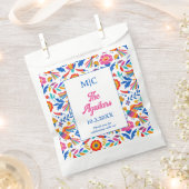 カスタムモノグラムフォークアートフローラフィエスタ結婚ズ フェイバーバッグ (クリップ留めされた状態)