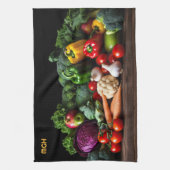 カスタムモノグラムフレッシュ野菜 キッチンタオル (縦)