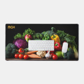 カスタムモノグラムフレッシュ野菜 デスクマット (キーボード&マウス)
