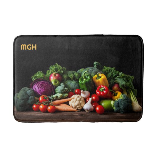 カスタムモノグラムフレッシュ野菜 バスマット (正面)