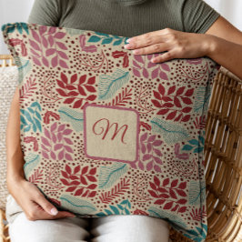 カスタムモノグラムフローラヴィンテージコージークリスマス クッション