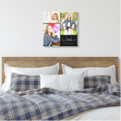 カスタムモノグラムブラックグレー卒業2021写真 キャンバスプリント (インサイチュ (寝室))