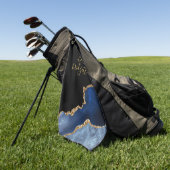 カスタムモノグラムブラック金ゴールドネイビーアゲテゲード ゴルフタオル (グリーン)