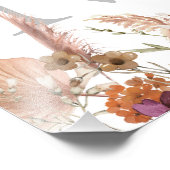 カスタムモノグラムボホワイルドフラワー フォトプリント            (角)