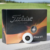 カスタムモノグラムモダンイニシャルシンプル白黒 ゴルフボール