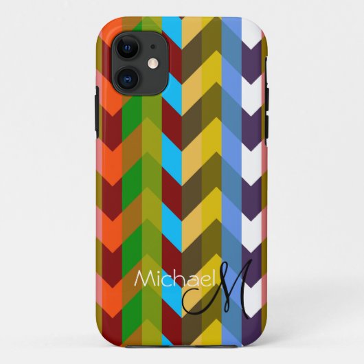 カスタムモノグラムモダンシボロンジグザグ10 Case-Mate iPhoneケース (裏面)