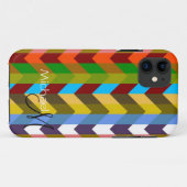 カスタムモノグラムモダンシボロンジグザグ10 Case-Mate iPhoneケース (裏面(横))
