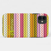 カスタムモノグラムモダンシボロンジグザグ7 Case-Mate iPhoneケース (裏面(横))