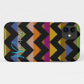 カスタムモノグラムモダンシボロンジグザグ9 Case-Mate iPhoneケース (裏面(横))
