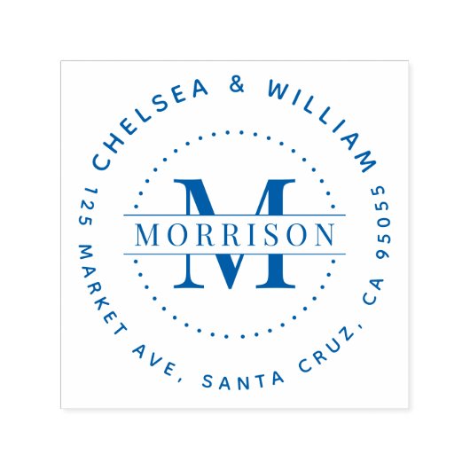 カスタムモノグラムモダンファミリー名差出人住所 セルフインキングスタンプ (デザイン)