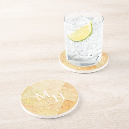 カスタムモノグラムモダン抽象芸術エレガントシャンパン コースター (側面)